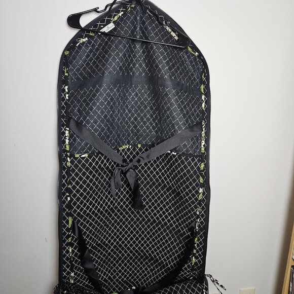 Vera Bradley Garment Bag Jasmine Floral Black White Green Retired 2003 Cottage - Picture 6 of 16